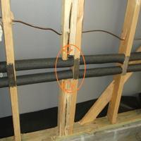 False studs under beam with missing nail guards found during home inspection in  