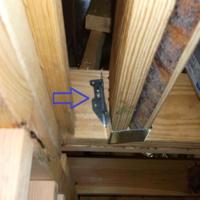 Joist hanger missing fasteners found during home inspection in Katy, TX 