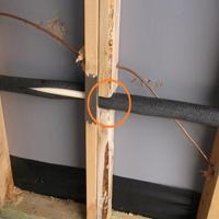 False stud with main water supply line present found during home inspection 