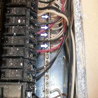 Bunched neutral conductors found during home inspection in Cypress, TX 