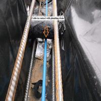Cable in contact with plumbing drain found during inspection in Katy, TX 