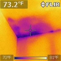 Evidence of water intrusion found in ceiling during home inspection in the Woodlands, TX 